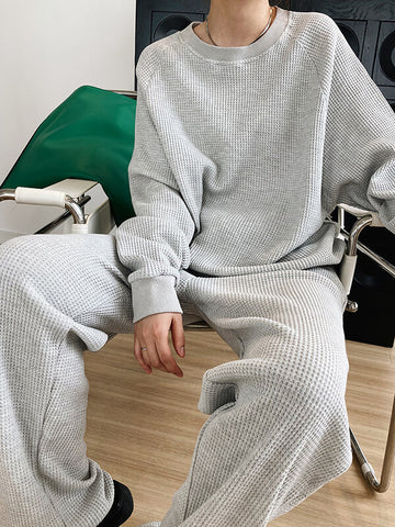 Airchics ensemble avec poches col rond femme décontracté